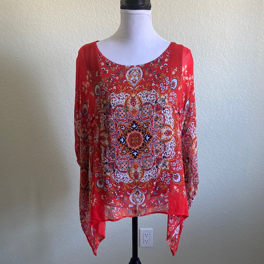 Red Tunic Blouse